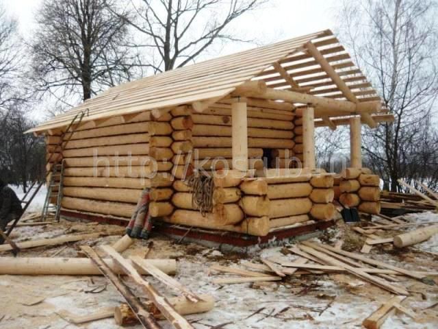 Строительство бани из бревна