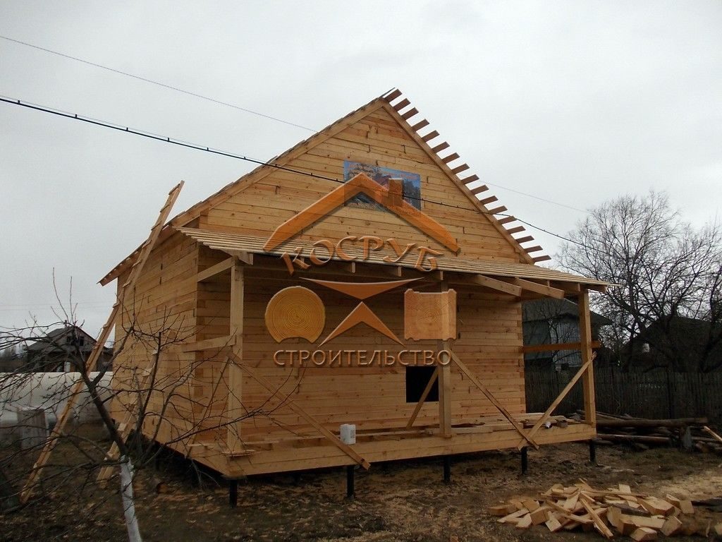 Полутораэтажный дом из бруса 8х9