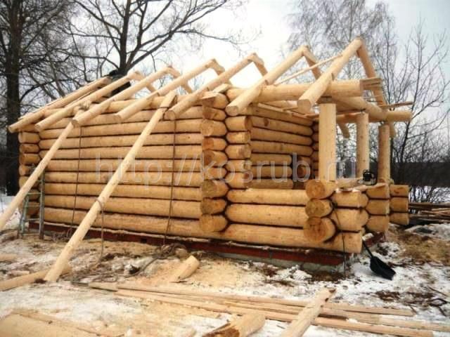 Строительство бани из бревна
