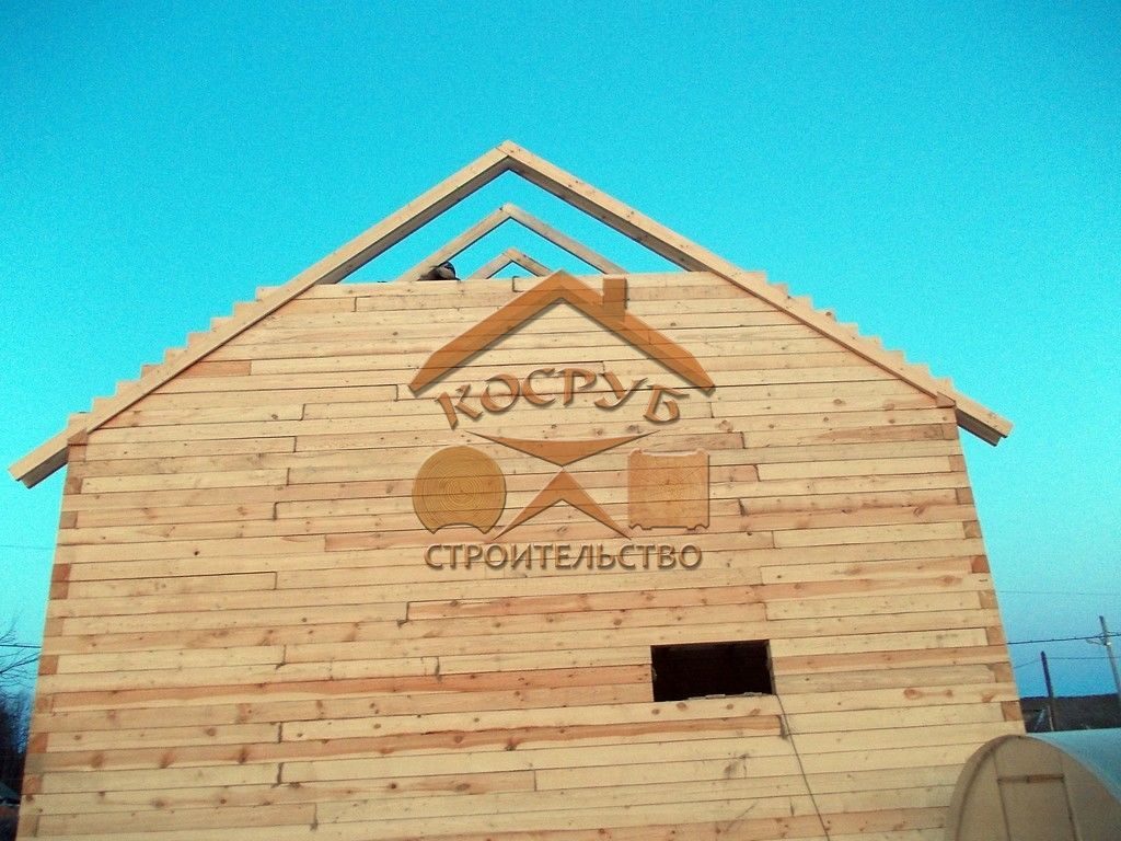 Полутораэтажный дом из бруса 8х9