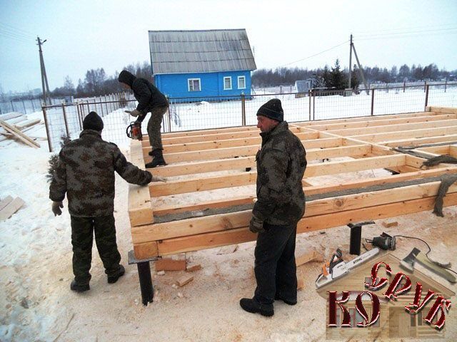 Дом из бруса 6х9 на свайном фундаменте