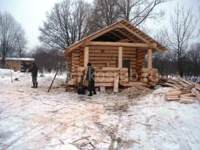 Строительство бани из бревна