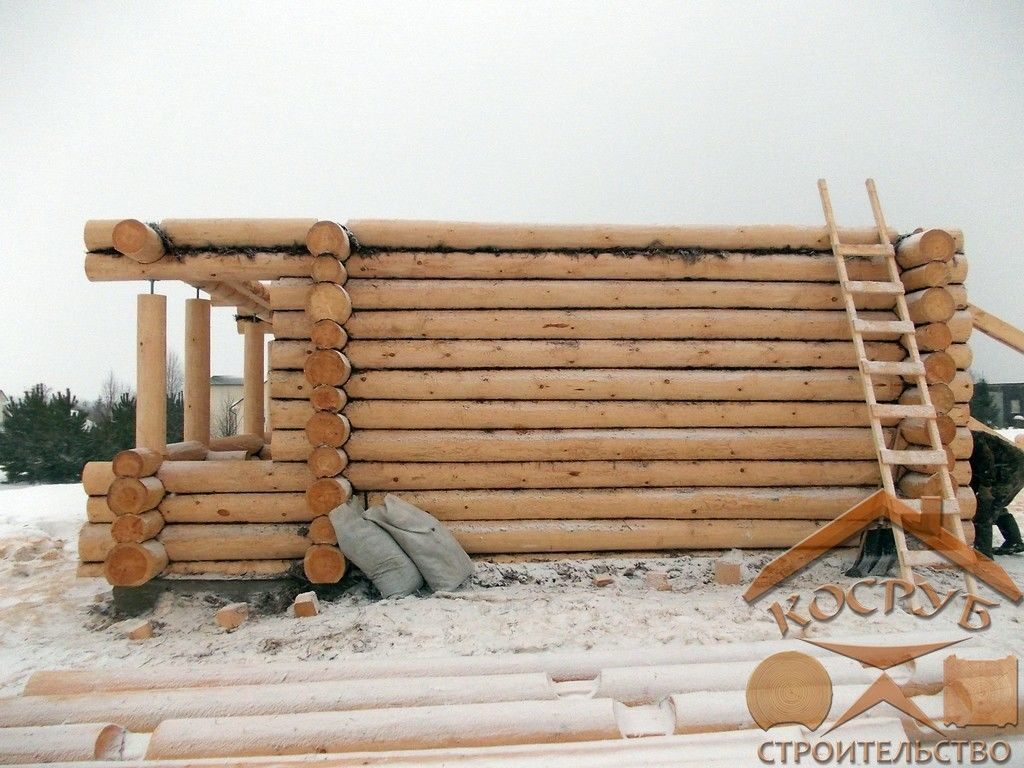 Дом из строганного бревна 1,5 этажа