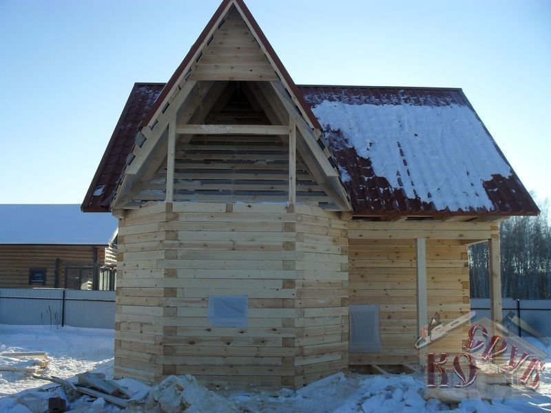 Дом из бруса под ключ с эркером