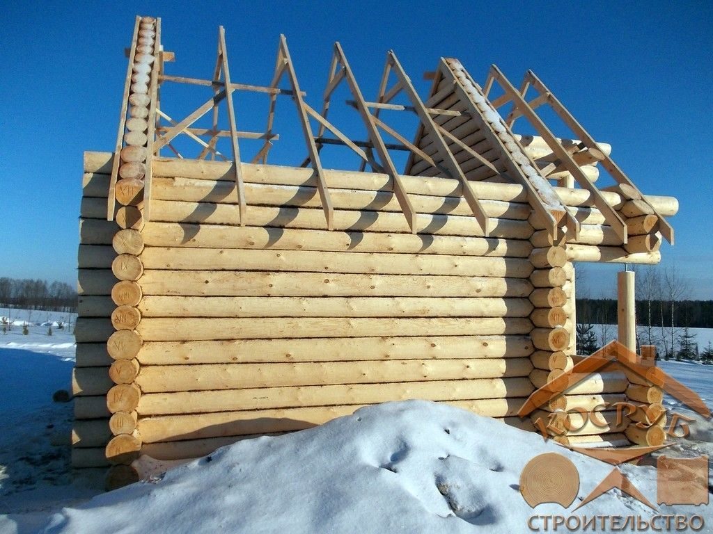Дом из строганного бревна 1,5 этажа