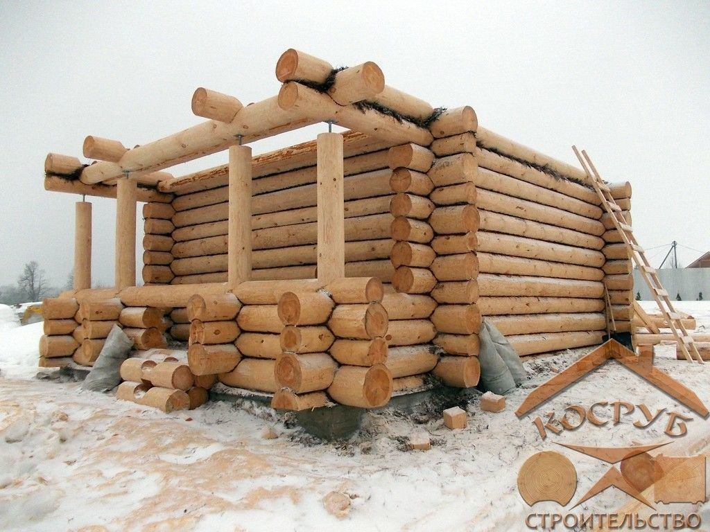 Дом из строганного бревна 1,5 этажа