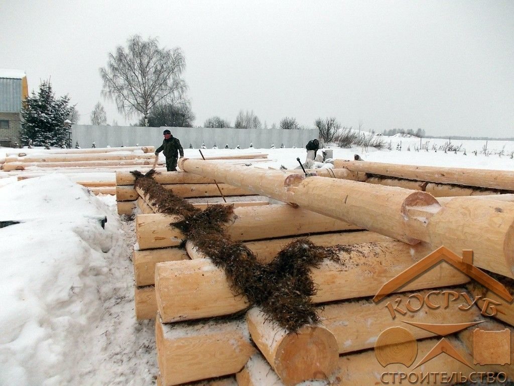 Дом из строганного бревна 1,5 этажа