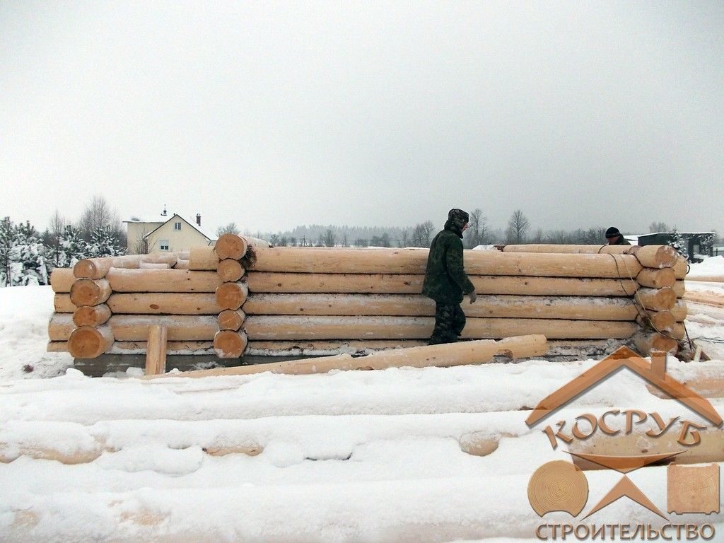 Дом из строганного бревна 1,5 этажа