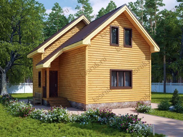 Дом из бруса 7х8 проект ДБ-67 Европейский