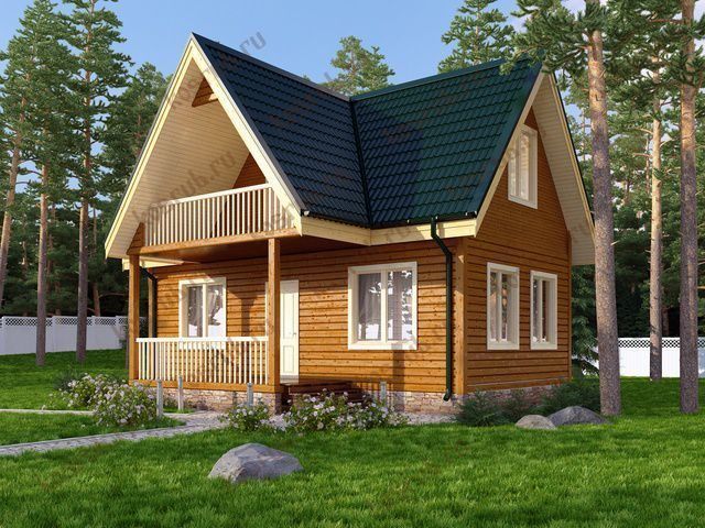 Дом из бруса 7х9 проект ДБ-63 Бюджетный
