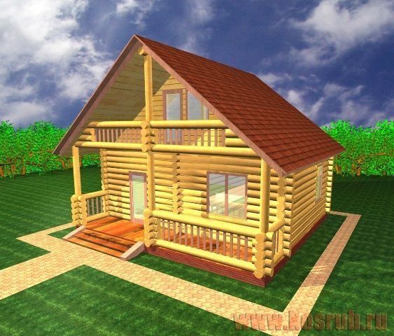 Дом из бревна 7,5х8 -  Дачный. СД-8